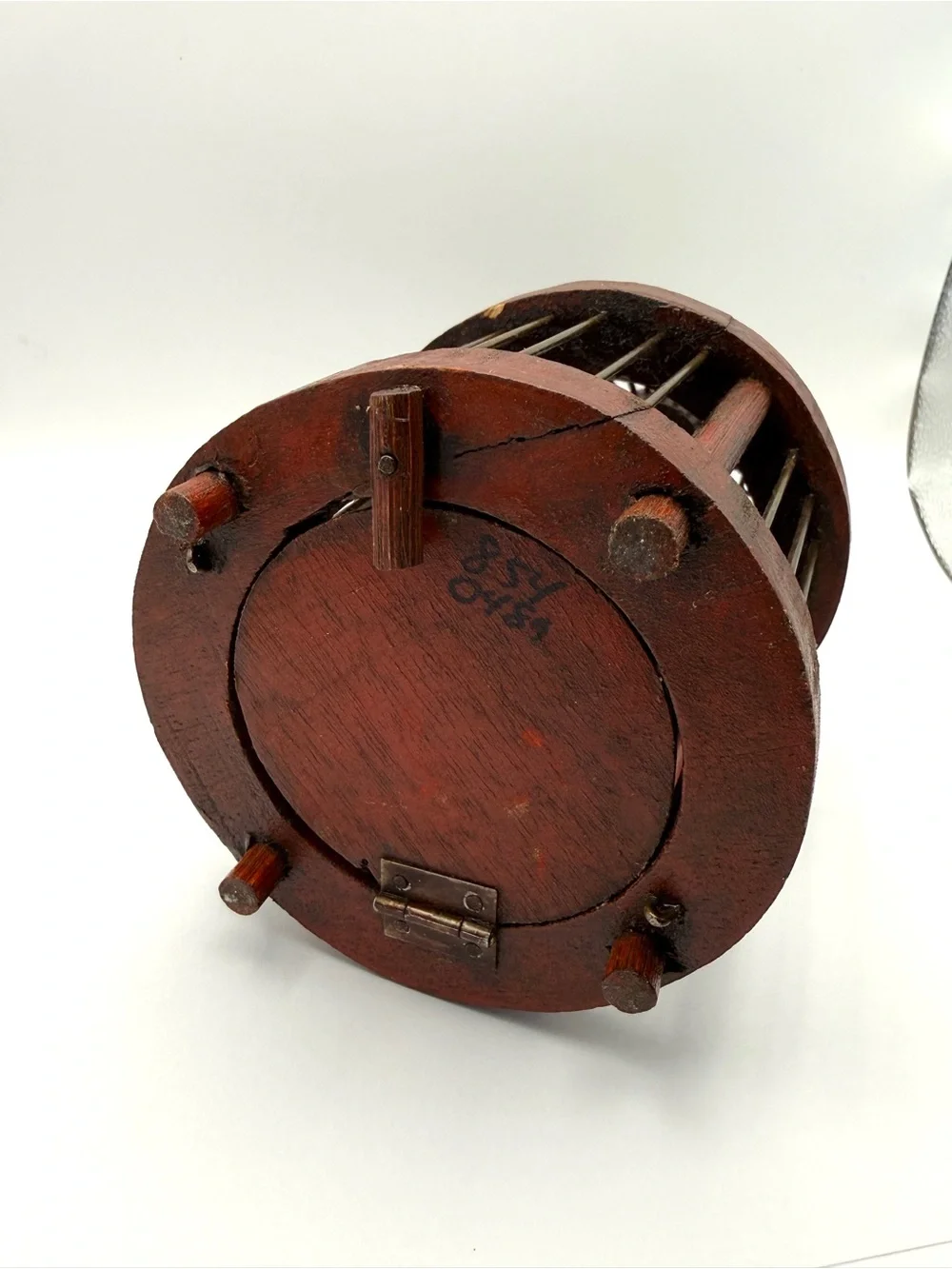 Vintage Mini Birdcage Metal and Wood 7.5